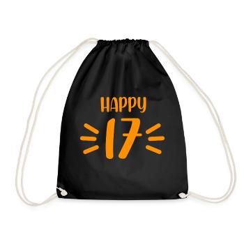 17th Birthday Birthday - Drawstring Bag - black - Front