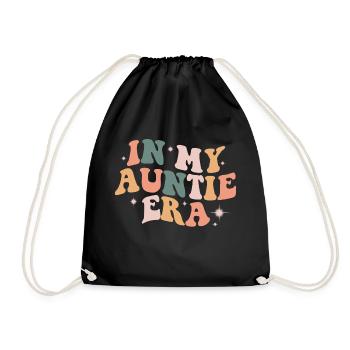 In My Auntie Era Baby Announcement for Aunt - Drawstring Bag - black - Front