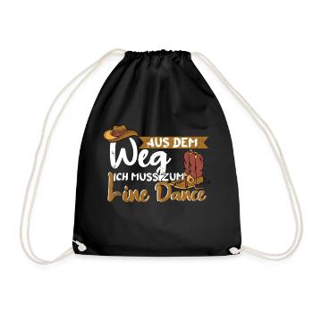 Line Dance Linedance Tanzen Aus dem Weg - Turnbeutel - Schwarz - Vorne