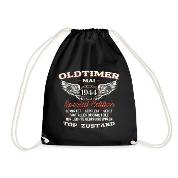 Oldtimer Mai 1944 Jahrgang 1944 Geburtstag 1944 - Turnbeutel - Schwarz - Vorne