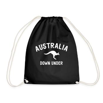 Australia - Down Under - Australien - Känguru - Turnbeutel - Schwarz - Vorne