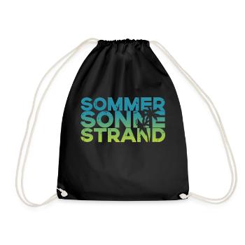 Sommer Sonne Strand – Das Perfekte Urlaubs-Design - Turnbeutel - Schwarz - Vorne