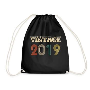 2019 Vintage Vintage Birthday Retro - Original - Sac de sport léger - noir - Devant