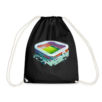 Colorful soccer stadium - Drawstring Bag - black - Front
