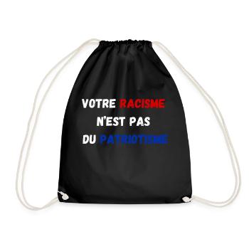"Le racisme n'est pas du patriotisme" - Sac de sport léger - noir - Devant