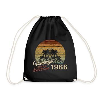 Jahrgang 1966 Geburtstagsgeschenk 1966 Retro 1966 - Turnbeutel - Schwarz - Vorne
