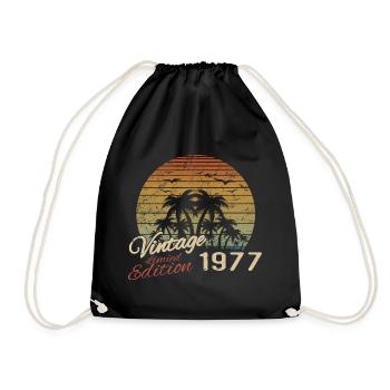 Vintage 1977 Geburtstagsgeschenk 1977 Retro 1977 - Turnbeutel - Schwarz - Vorne