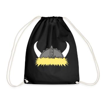 Viking helmet - Drawstring Bag - black - Front