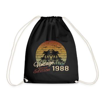 Jahrgang 1988 Geburtstagsgeschenk 1988 Retro 1988 - Turnbeutel - Schwarz - Vorne