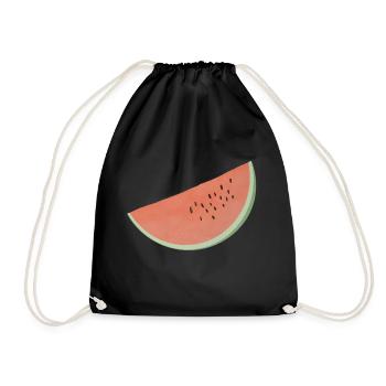 Watermelon - Drawstring Bag - black - Front