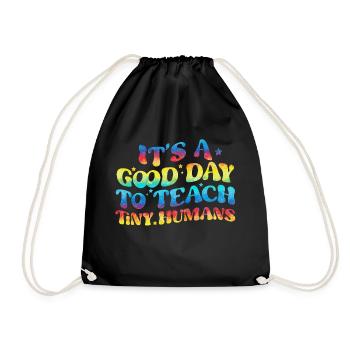 Teacher school elementary school education teacher degree - Drawstring Bag - black - Front