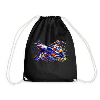Aerobatic Aircraft 2 - Drawstring Bag - black - Front