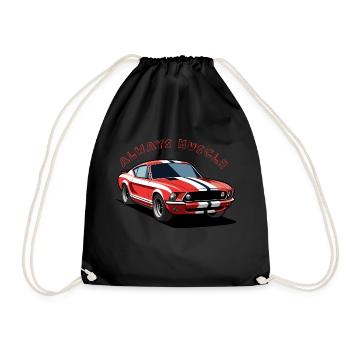 Always Muscle: Power on the road - Drawstring Bag - black - Front