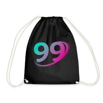 Number 99 multicolor - Drawstring Bag - black - Front