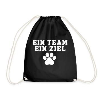 Ein Team ein Ziel Hundesport Hundeliebhaber Hund - Turnbeutel - Schwarz - Vorne