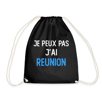 I can't I have a meeting - Drawstring Bag - black - Front