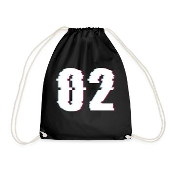 Two 2 Two 02 Number Effect Distorted Number - Drawstring Bag - black - Front