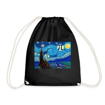 Starry Pi Night - Mathematik trifft Kunst Pi Tag - Turnbeutel - Schwarz - Vorne
