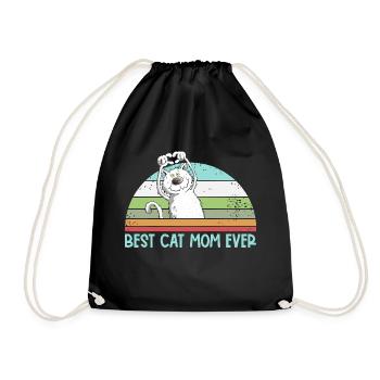Meilleur chat maman chats maman vintage chat amant - Sac de sport léger - noir - Devant
