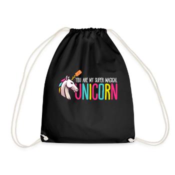 Super Magical Unicorn - Drawstring Bag - black - Front