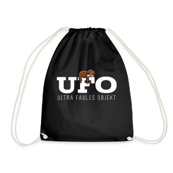 Ultra Faules Objekt Faultier - Turnbeutel - Schwarz - Vorne