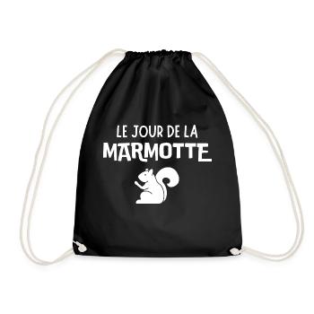 Humour marmotte dormir paresse - Sac de sport léger - noir - Devant