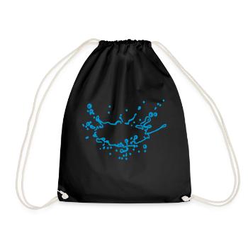 Water splashing / Wasserspritzer (1c) - Drawstring Bag - black - Front