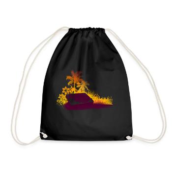 Turntable Beach DJ - Drawstring Bag - black - Front