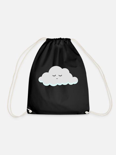 Schlaf Wolke mit Wimpern - Turnbeutel - Schwarz