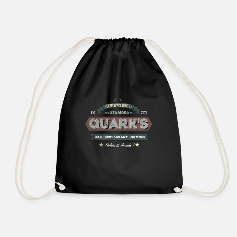 Retro Quarks Bar Logo - Drawstring Bag - black