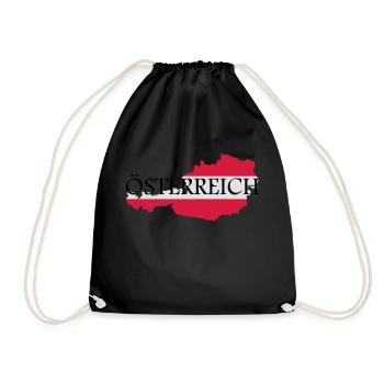 Österreich - Turnbeutel - Schwarz - Vorne