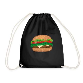 padded cheese sandwich, tomato, salad - Drawstring Bag - black - Front
