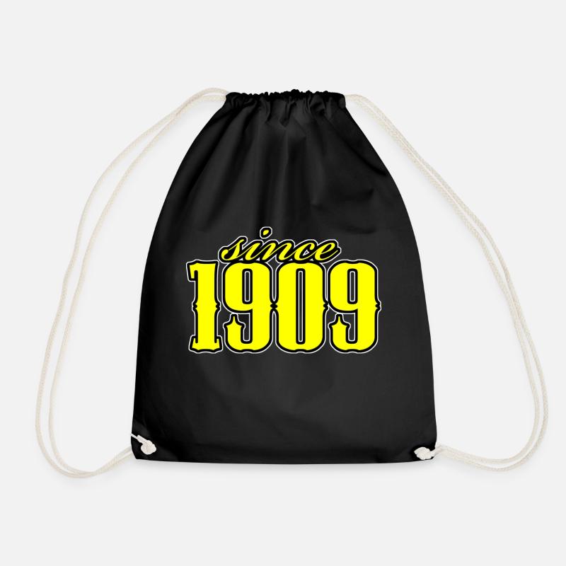 since 1909 (yellow) - Turnbeutel - Schwarz