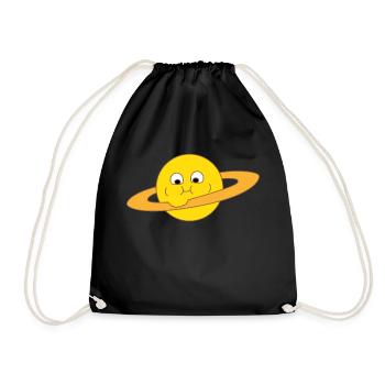 Dicker Saturn - Turnbeutel - Schwarz - Vorne