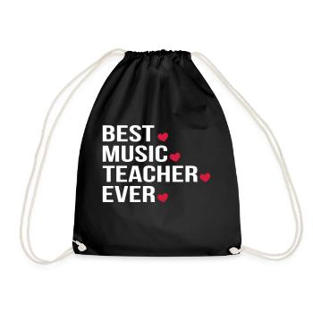Best Music Teacher Ever - Turnbeutel - Schwarz - Vorne