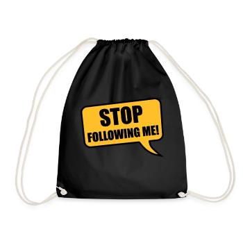 stop - Drawstring Bag - black - Front