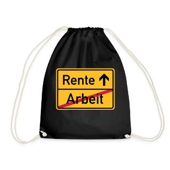 ortsschild_arbeit_rente__f3 - Drawstring Bag - black - Front