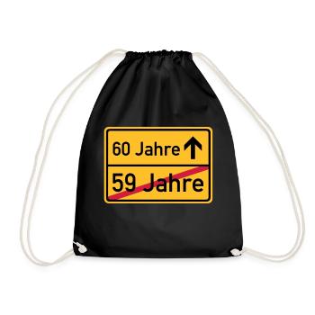ortsschild_59__jahre__f3 - Turnbeutel - Schwarz - Vorne