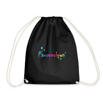 Pausenclown - lustiger Spruch - Baby - Teenager - Turnbeutel - Schwarz - Vorne
