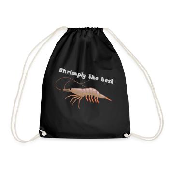 Shrimp with saying - Drawstring Bag - black - Front