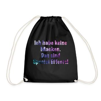 Ich habe keine Macken. - Turnbeutel - Schwarz - Vorne