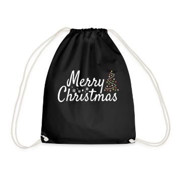 Merry Christmas Merry Christmas - Drawstring Bag - black - Front