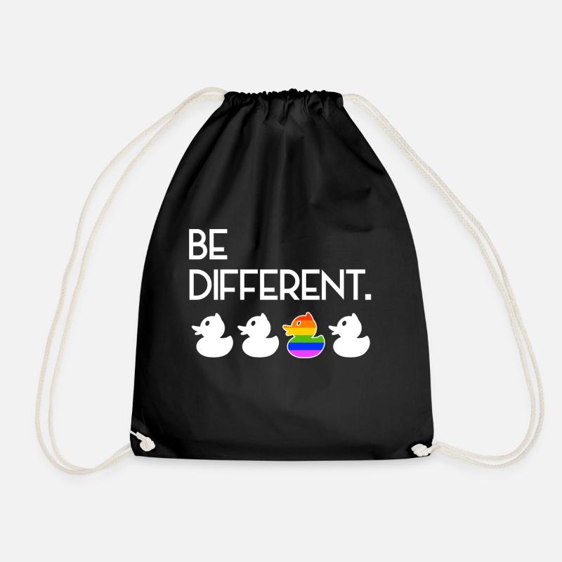 Be Different LGBT Gay Duck Regenbogen - Turnbeutel - Schwarz
