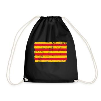 Catalonia Flag - Flag - Catalo Flag - Banner - Drawstring Bag - black - Front