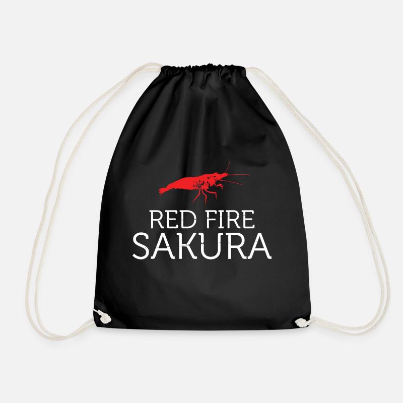 Idée cadeau d'éleveur de crevettes Sakura Red Fire - Sac de sport léger - noir