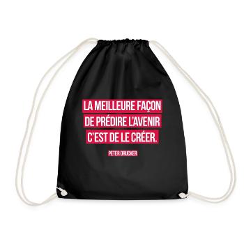 Citation de Peter Drucker — L'Avenir - Sac de sport léger - noir - Devant