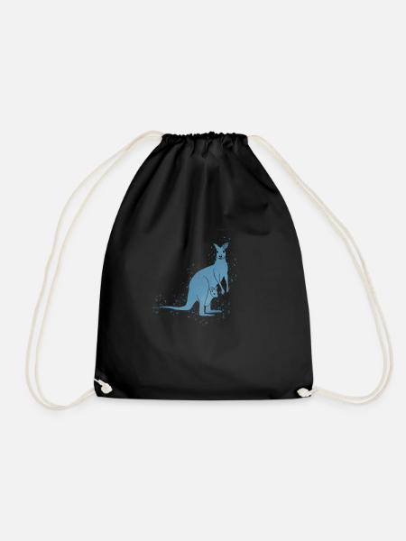 Känguru blau - Turnbeutel - Schwarz