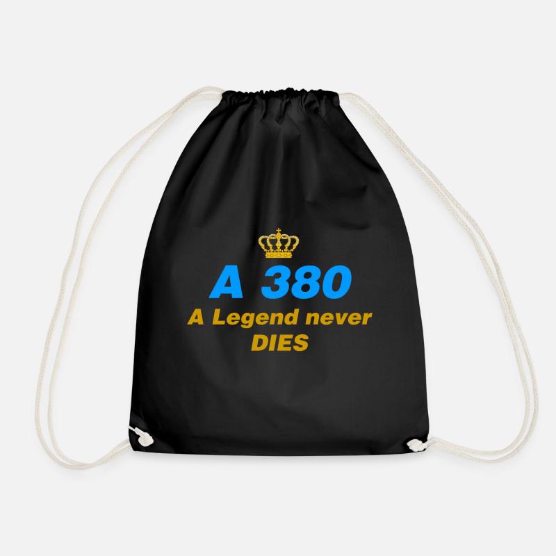 A380 Legend never dies Airliner Geschenk - Turnbeutel - Schwarz