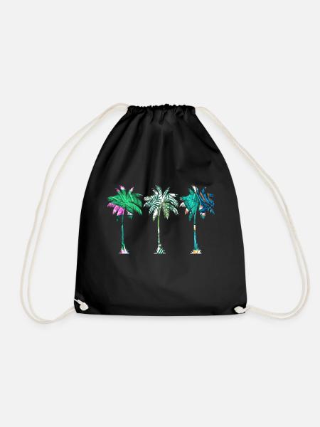 Palm trees - Drawstring Bag - black