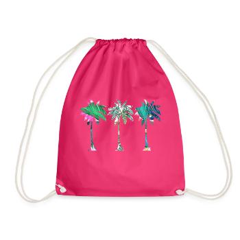 Palmen - Turnbeutel - Fuchsia - Vorne